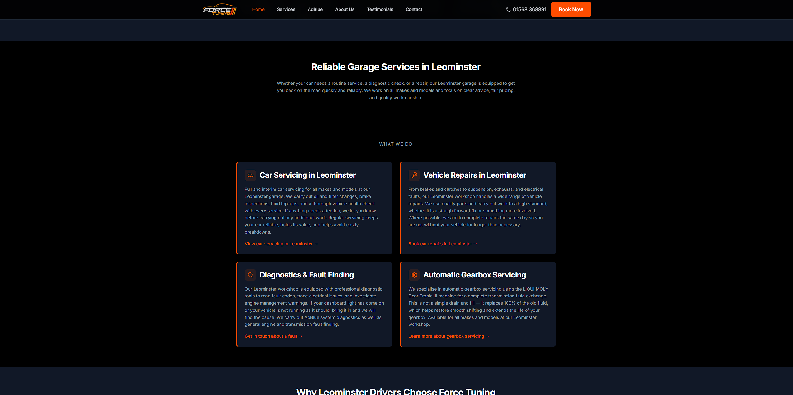 Force Tuning Website - Services
